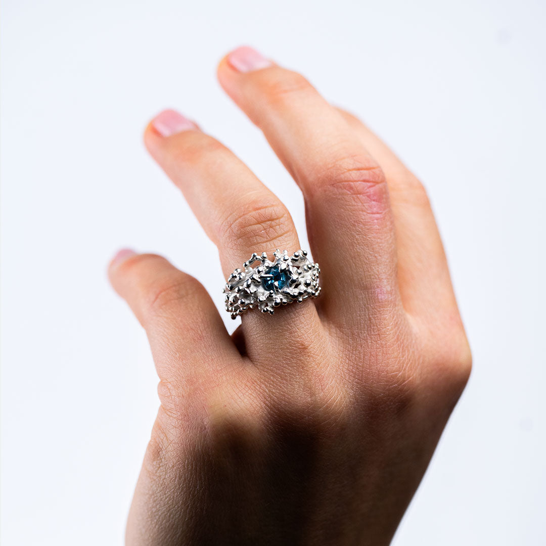 Coral Ring with Stone #2016