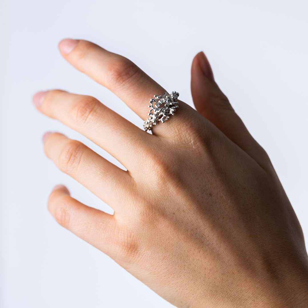 Coral Ring with Stone #2017