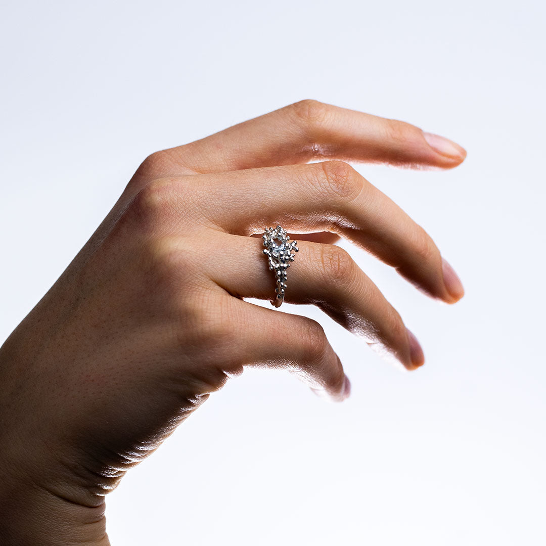 Coral Ring with Stone #2018