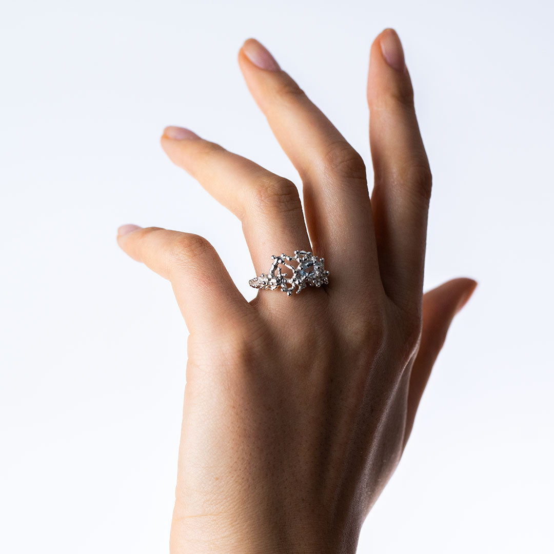 Coral Ring with Stone #2019