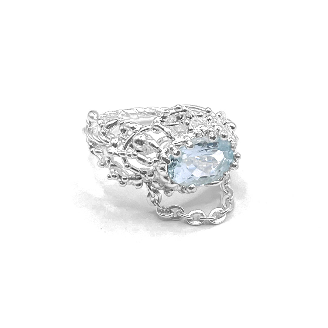 Coral Ring with Stone #2025